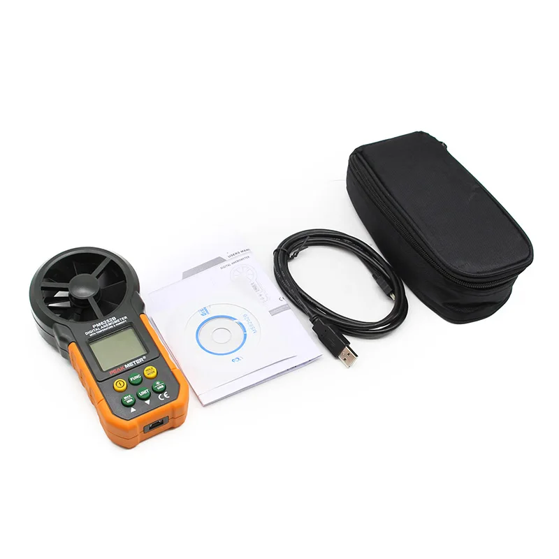 PEAKMETER MS6252A MS6252B цифровой анемометр, измеритель скорости ветра, измеритель расхода воздуха, измеритель объема, температура окружающей среды, влажность, USB - Цвет: MS6252B