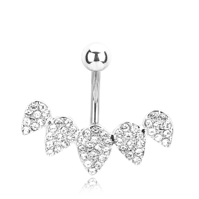 

Sale 1pc Fashion Surgical steel silver plated Navel belly button rings Bar Piercing Sexy Body Jewelry women CZ body piercing
