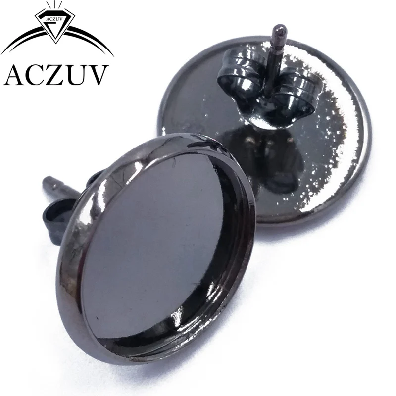1000 шт./лот, серьги-гвоздики 8 мм, 10 мм, 12 мм, 14 мм, 16 мм - Цвет: Gunmetal Black B