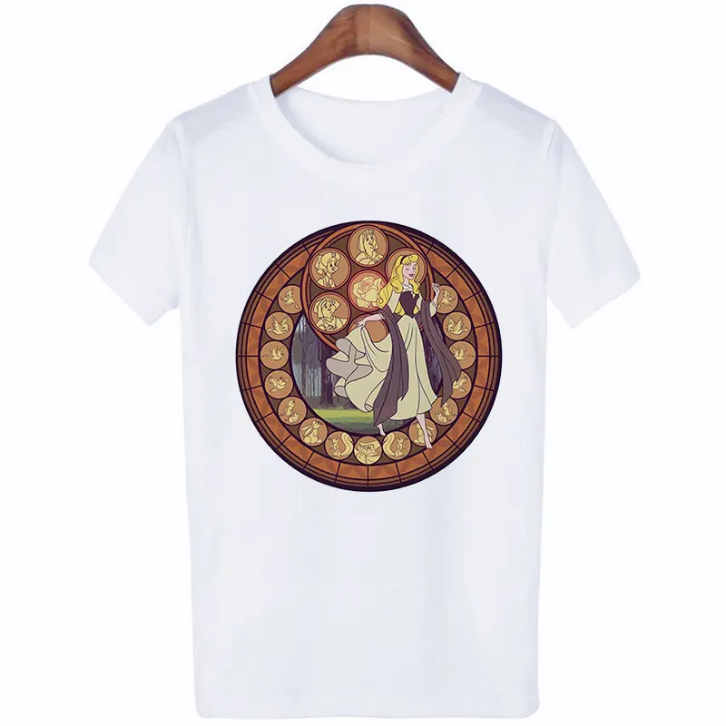 НОВАЯ тонкая летняя футболка с рисунком принцессы забавная Эстетическая модная уличная женская