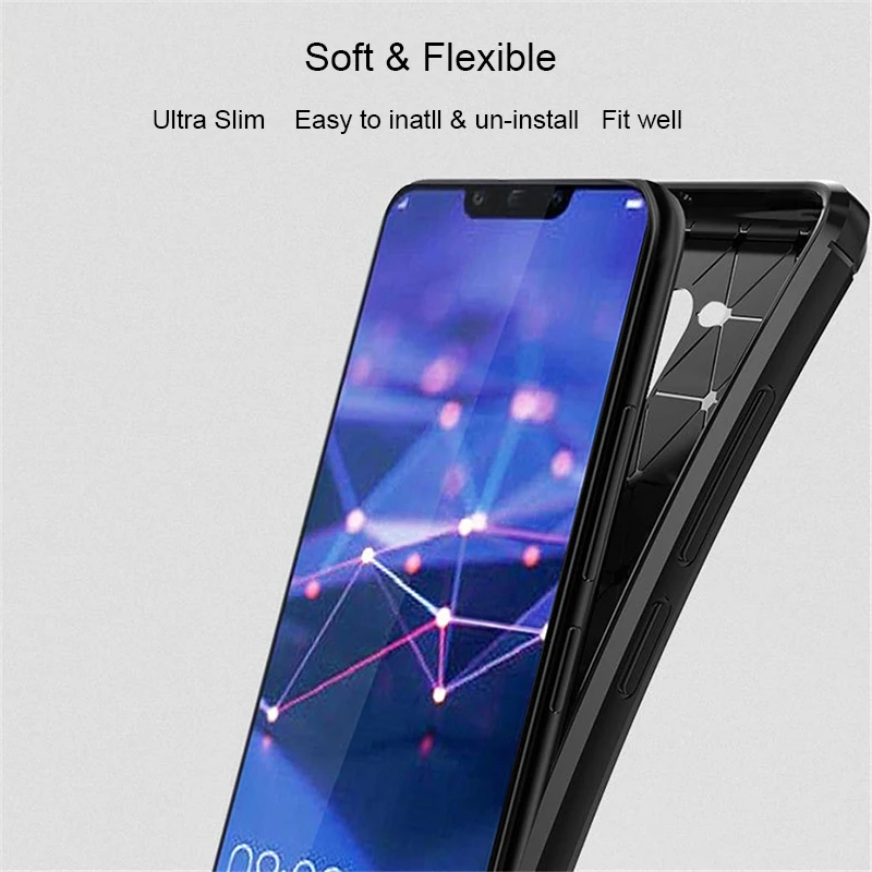 Для huawei mate 20 Lite чехол из углеродного волокна Мягкий силиконовый чехол для huawei mate 20 Lite чехол противоударный защитный чехол бампер