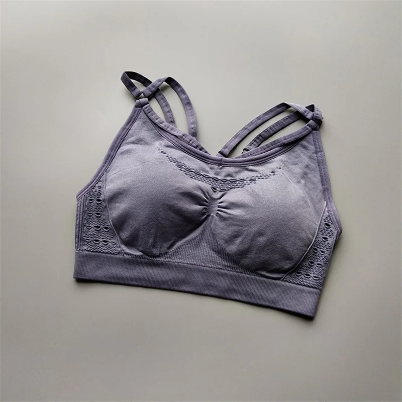 Women Energy Seamless Sports Bra Girls Gym Sport Top Fitness Yoga Padded Push Up Cross gym top women Exercise Underwear | Спорт и