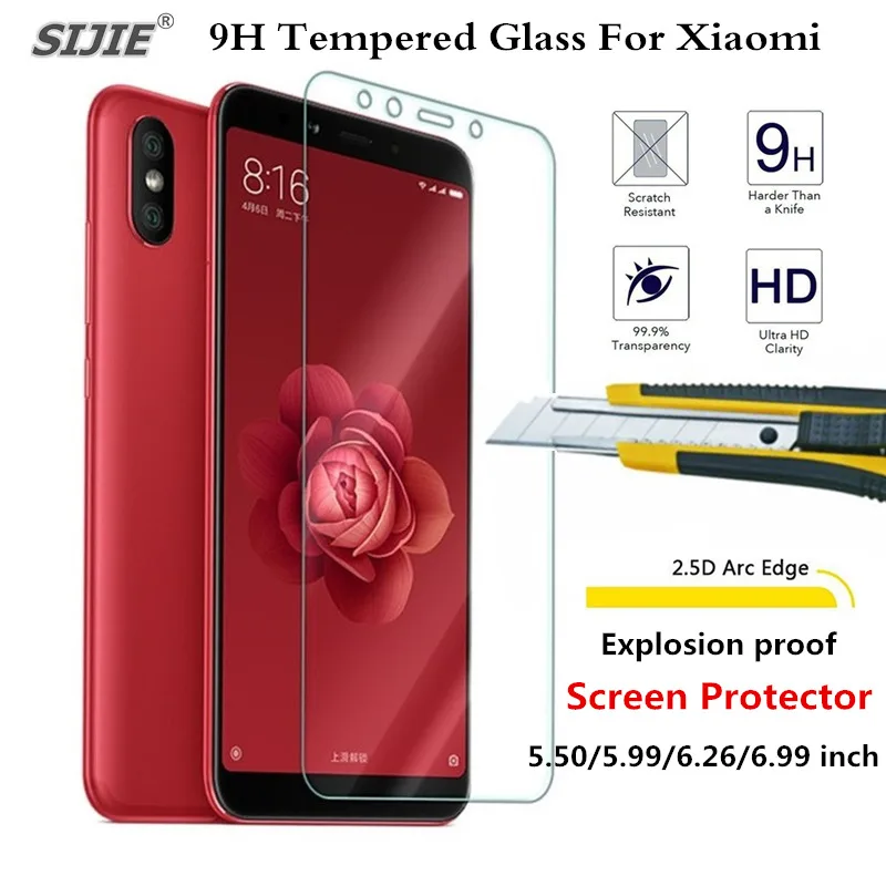 Tempered Glass For Xiaomi Mix 3 MAX 2 Pocophone F1 mi 8 SE 8X 8Pro lite 6X 5X A1 A2 Note Global version Screen protective | Мобильные