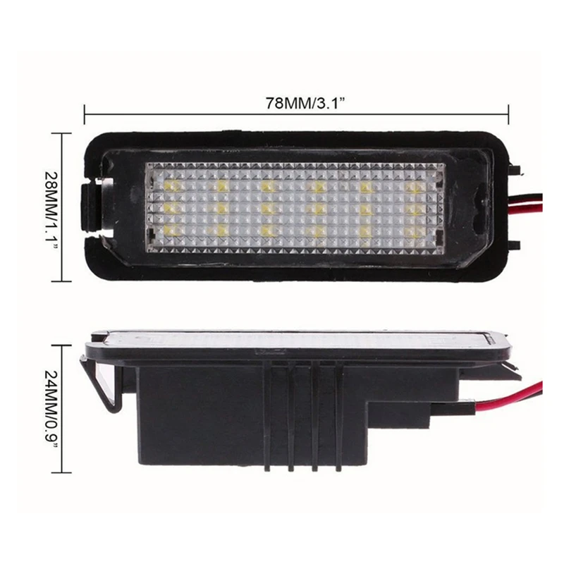 KEYECU 2 шт. 6500K белый светодиодный фонарь для номерного знака 18SMD в сборе Vw Golf 4 5 6 7 Polo