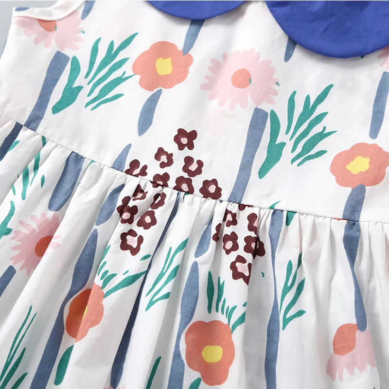

Floral woven cotton boutique cute little girl kids new style dresses