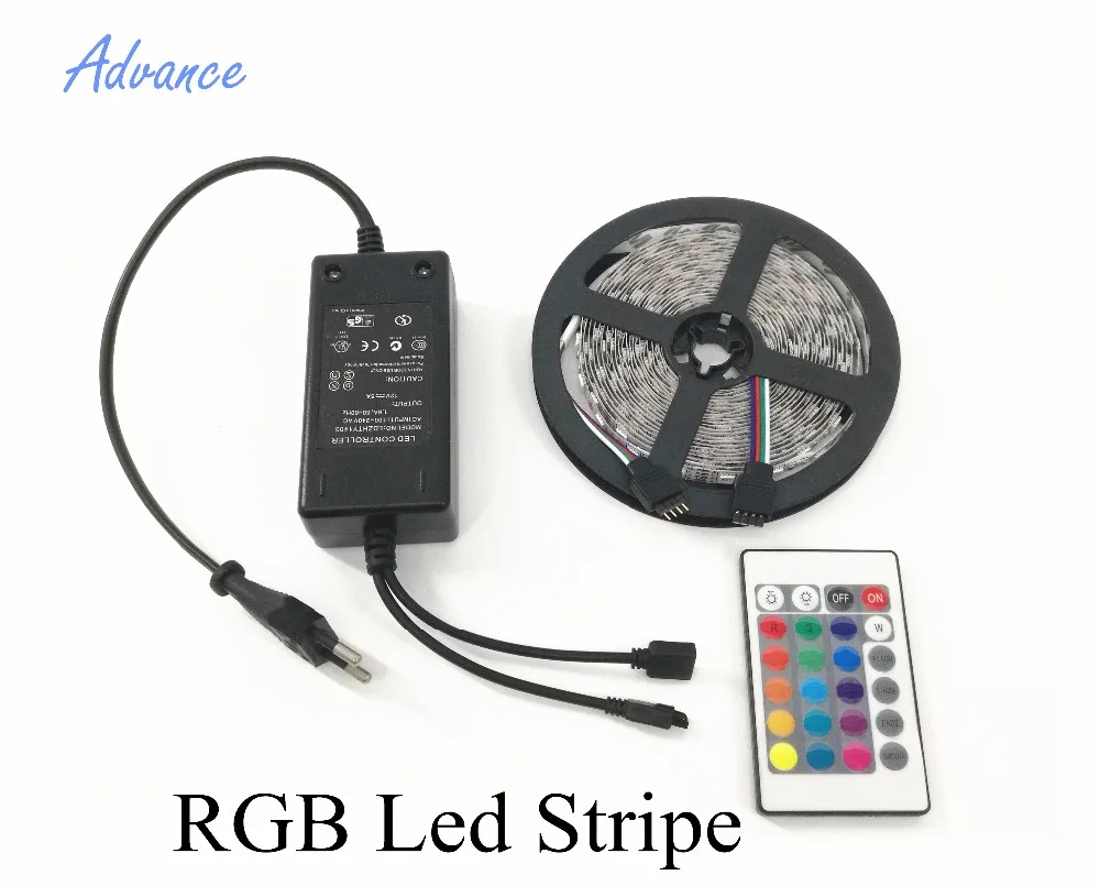 RGB 5 м SMD5050 Изменяемая цветная светодиодная полоса с датчиком драйвера пульт