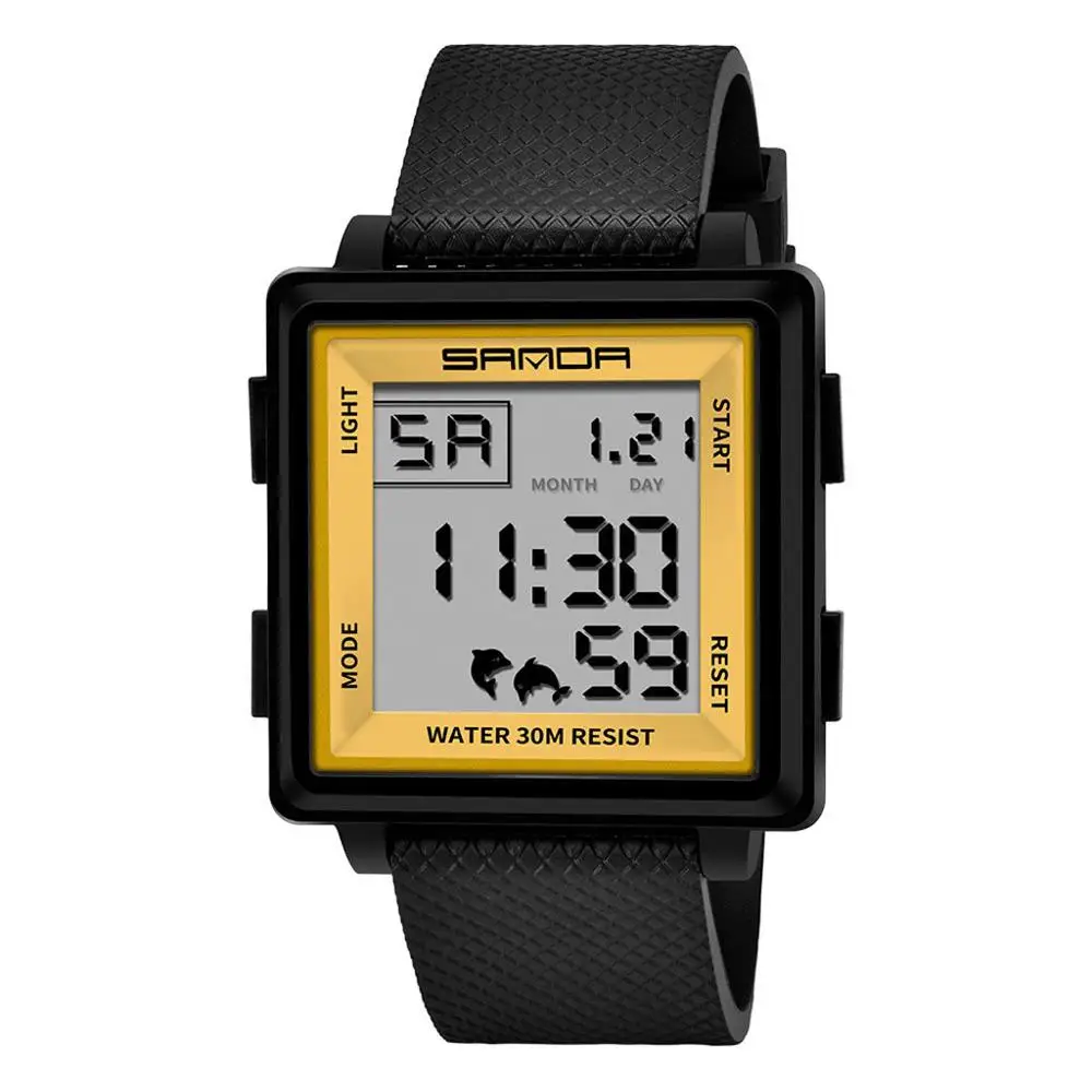 F Мужские стильные часы Reloj relogio Saat цифровые часы лучший бренд роскошные квадратные relogio masculino спортивные противоударные часы хронограф# A - Цвет: F
