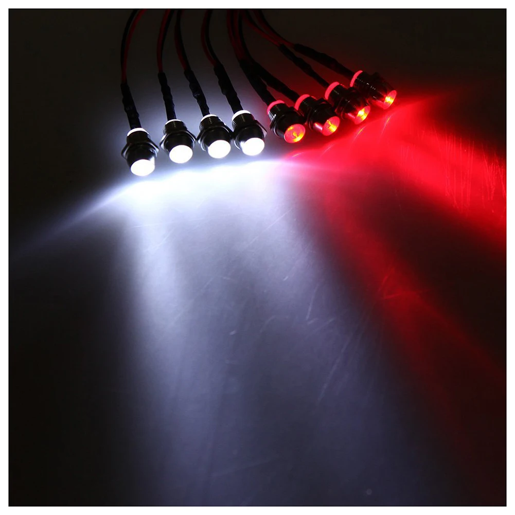 

New 8 LED Upgrade Parts 5mm White Color Red Color LED Light Set for HSP RC Cars