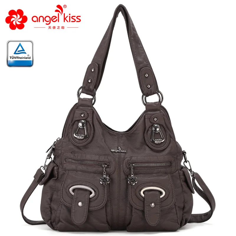 Coffee Angel Kiss сумки женские сумочки из искусственной кожи с несколькими карманами сумки на плечо XS160773 - Цвет: Coffee