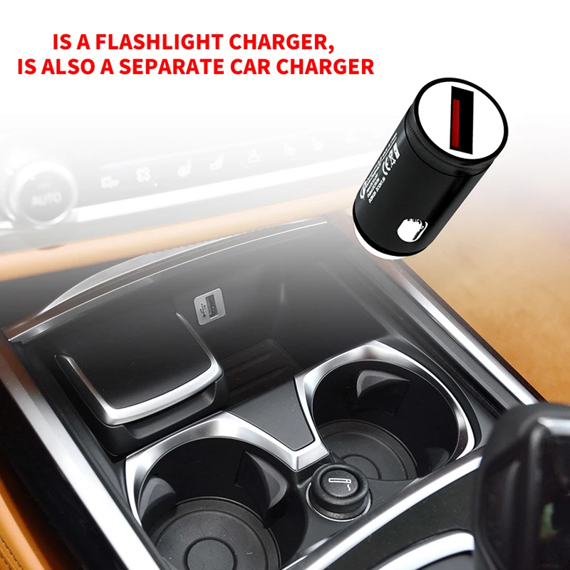 3 в 1 Автомобильное зарядное устройство Quick Charge 2 0 USB + фонарик Фонарь защитный
