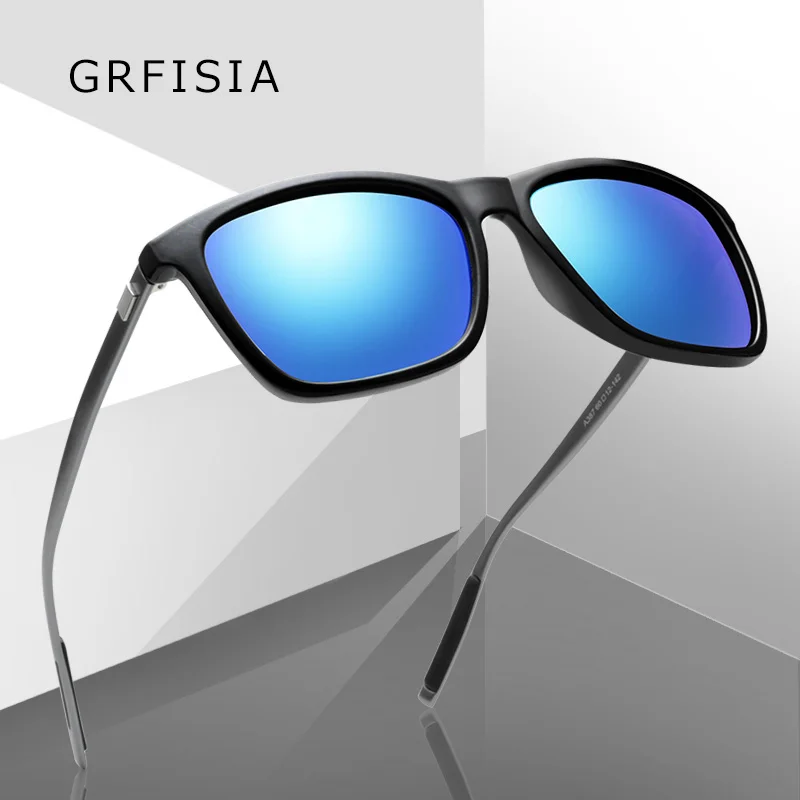 GRFISIA розовые синие зеркальные Квадратные Солнцезащитные очки поляризованные