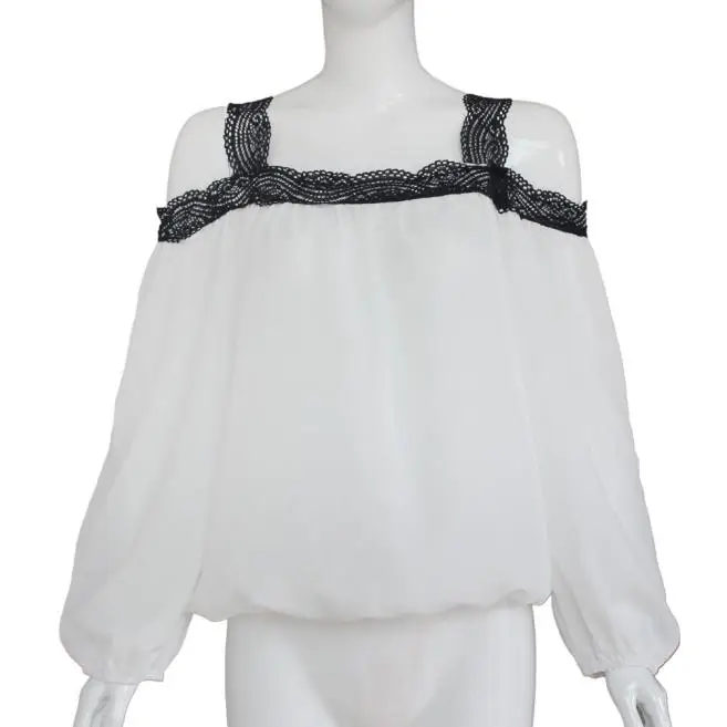 2018 модная S-XL Женская Сексуальная рубашка с открытыми плечами и длинным рукавом