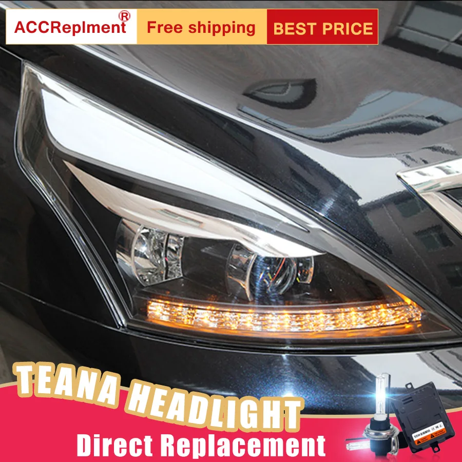 2 шт. светодиодный фары для Nissan Teana 2008-2012 светодиодный автомобильный фонарь ангельские глазки ксенон HID комплект Противотуманные фары светодиодный дневные ходовые огни