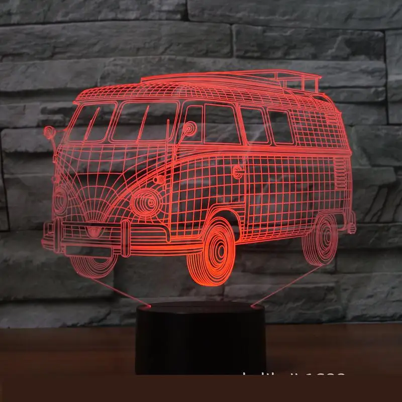 Новые автобусы 3d светильник светодиодная лампа новинка светодиодный Ночной 7