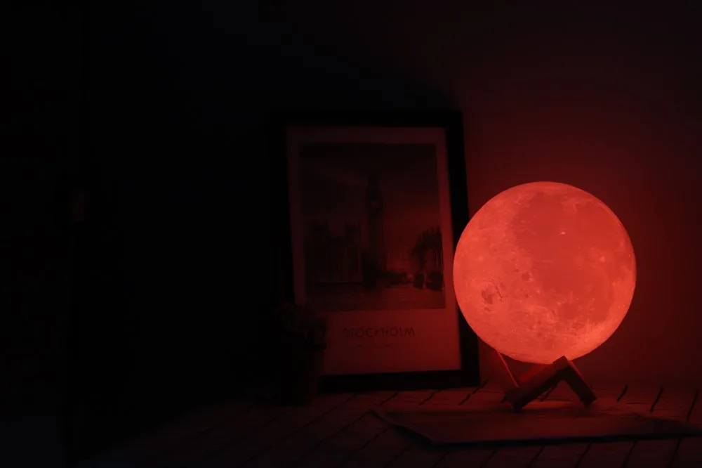 USB ночник, 3D принт, Лунная лампа, лампа, зарядка через usb, Pat, Ночной светильник, светодиодный сенсорный, с регулируемой яркостью, 2/16 цветов, сменные прикроватные лампы