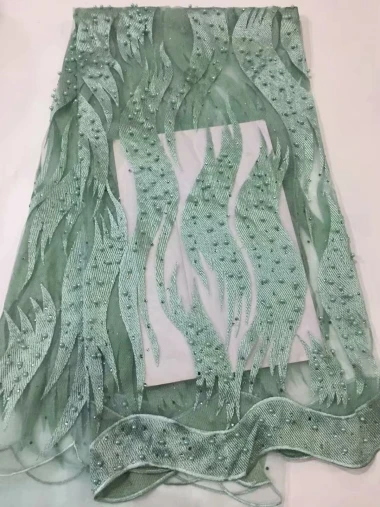 New Designs African French Lace Fabric High Quality Nigeria Net 2019 With Beaded For Women VZH109 | Дом и сад