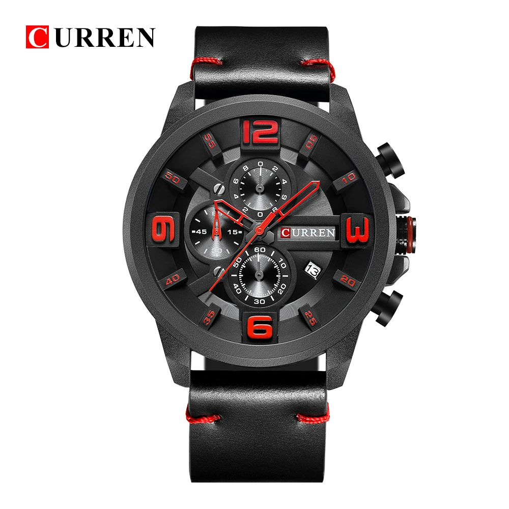 CURREN 8288 Топ люксовый бренд Мужские часы мужские спортивные кварцевые кожаные
