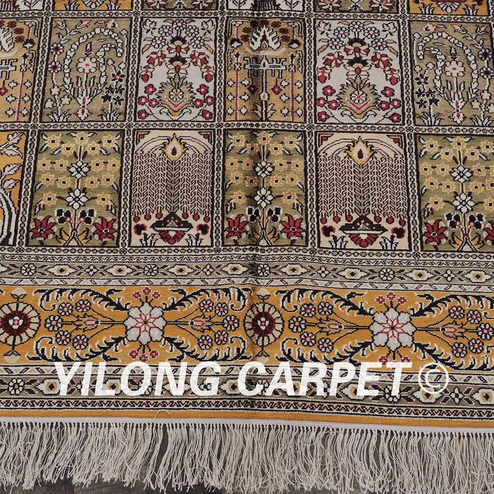YILONG 5 'x 8' персидский шелковый ковер ручной работы всесезонный Isfahan (YHW051B5x8)|carpet