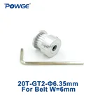 Синхронный ролик POWGE 2M, диаметр отверстия 6,35 мм для ширины 6 мм, 20 T, 20 T, 20 зубцов