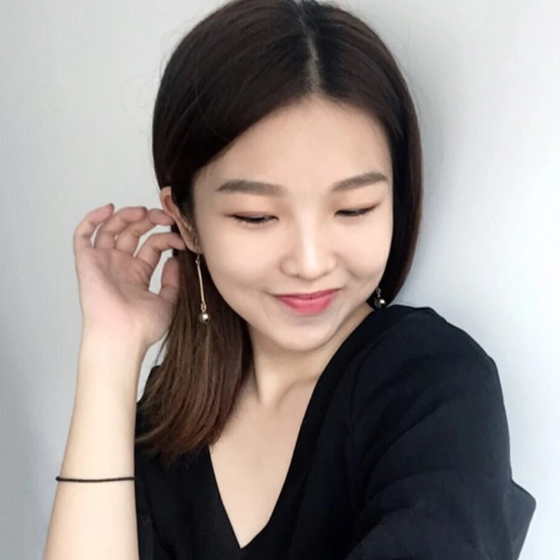 SexeMara Classic Elegant Round Crystal Rhinestone Long Tassels Loop Dangle Earrings Wedding Exquisite Jewelry for Women Gift | Украшения и