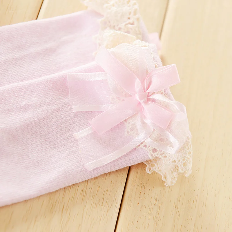 Чулки для девочек детские кружевные милые хлопковые чулки с бантом гольфы весна