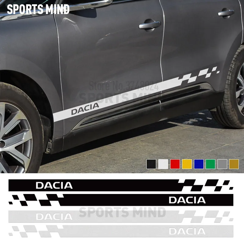 1 пара винил боковой двери в полоску наклейки для автомобиля Dacia Duster Logan Sandero и