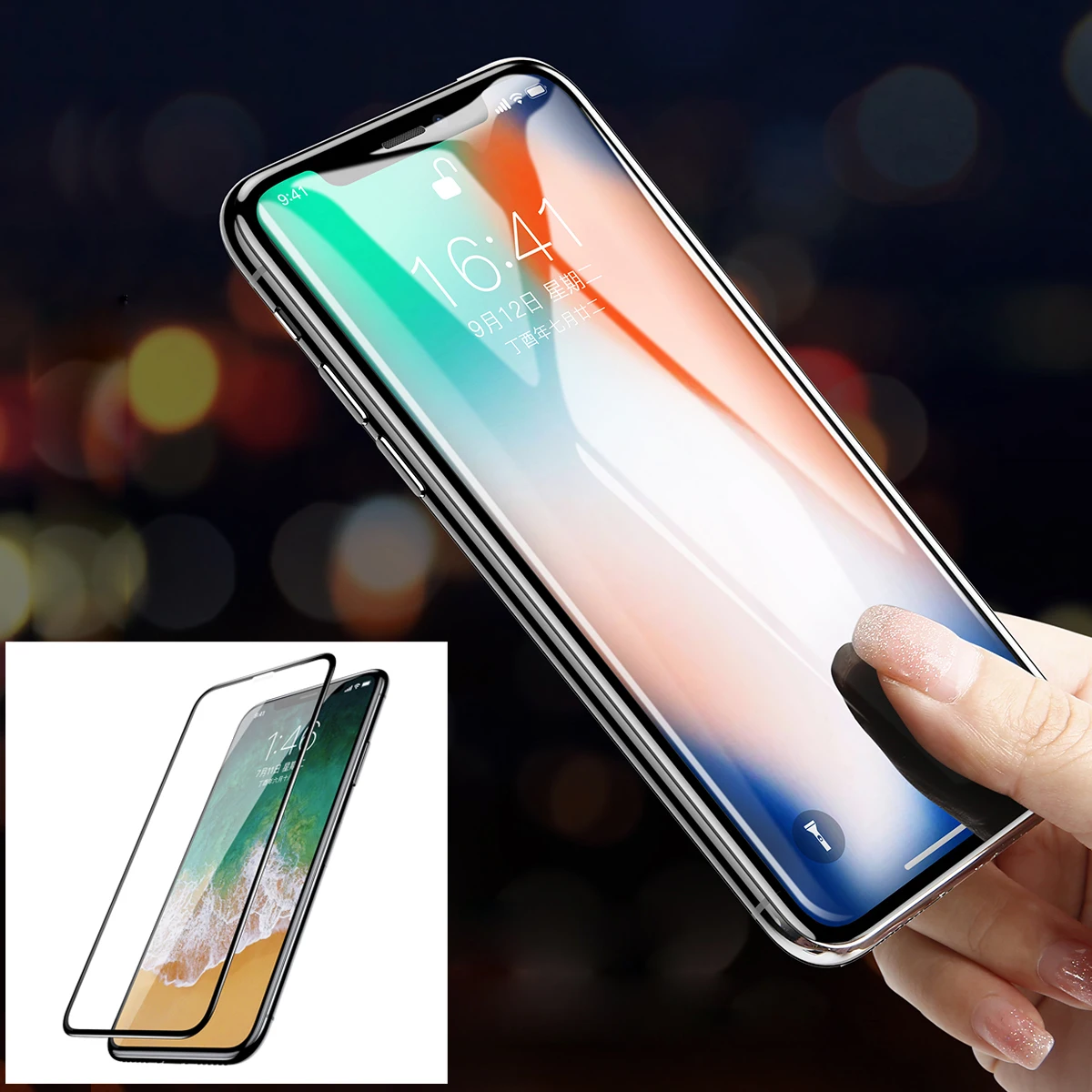 BASEUS для iPhone X/10 0 3 мм 9 H 7D Конг Ким защиты край Полный Экран закаленное Стекло
