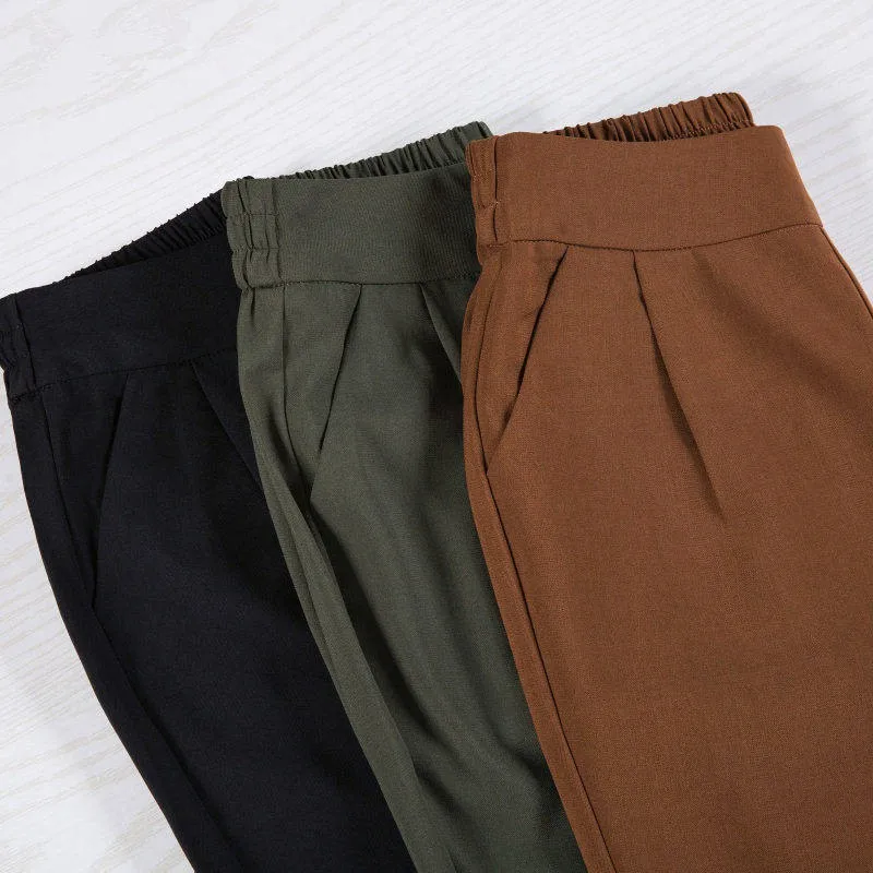 

Fashion Elastic Waist Casual Slim Women Pants Work Wear Trousers Harem Pants
