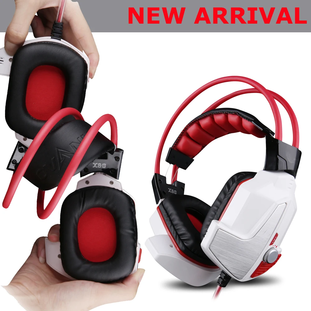 X60 High End 7 1 звук 3D стерео Surround Gaming головной телефон световой индикатор Gamer