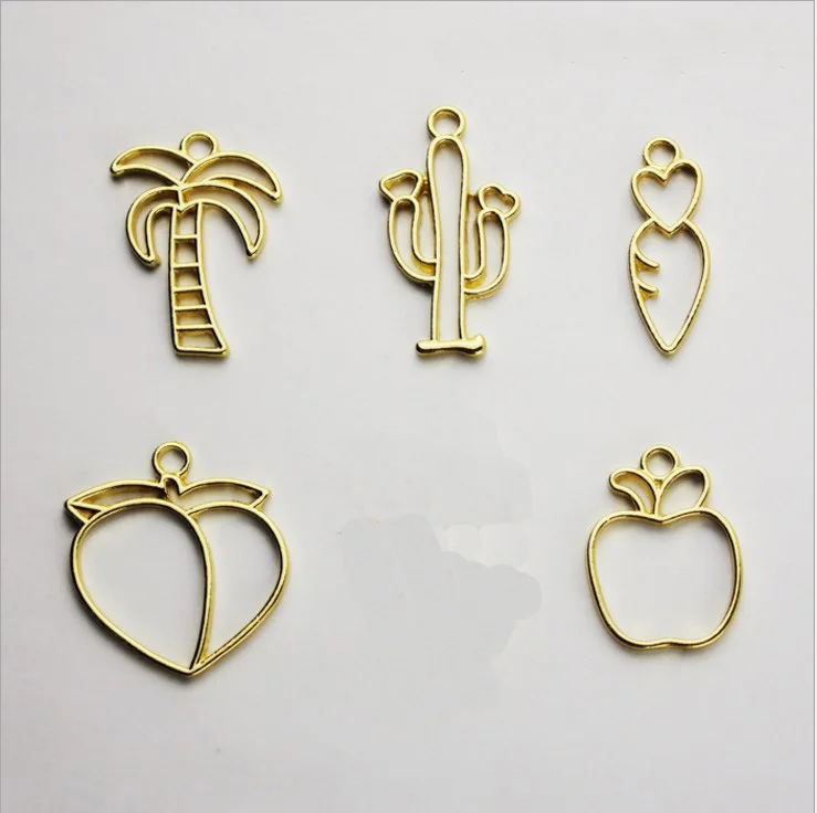 5 шт./лот кокосовое дерево персиковая Рамка Металлическая рамка Подвеска оправа