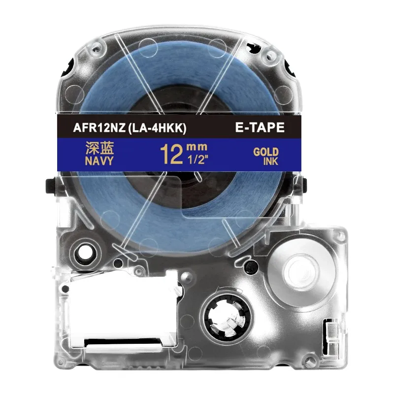Юнистар атласная лента 12 мм Совместимость для Epson атласной лентой SA-4PBK SA-4WKK SA-4KBK SA-4HKK SFR12PK лучше всего подходит для упаковки - Цвет: Gold on Navy