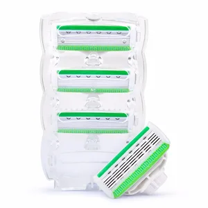 Qshave Blue Lady персонализированные женские лезвия для бикини, бритвенные лезвия X5 USA, 4 шт.