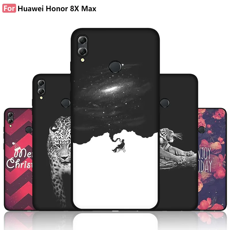 Глянцевый силиконовый чехол для uawei Honor 8X Max Protector TPU бампер задняя крышка телефона