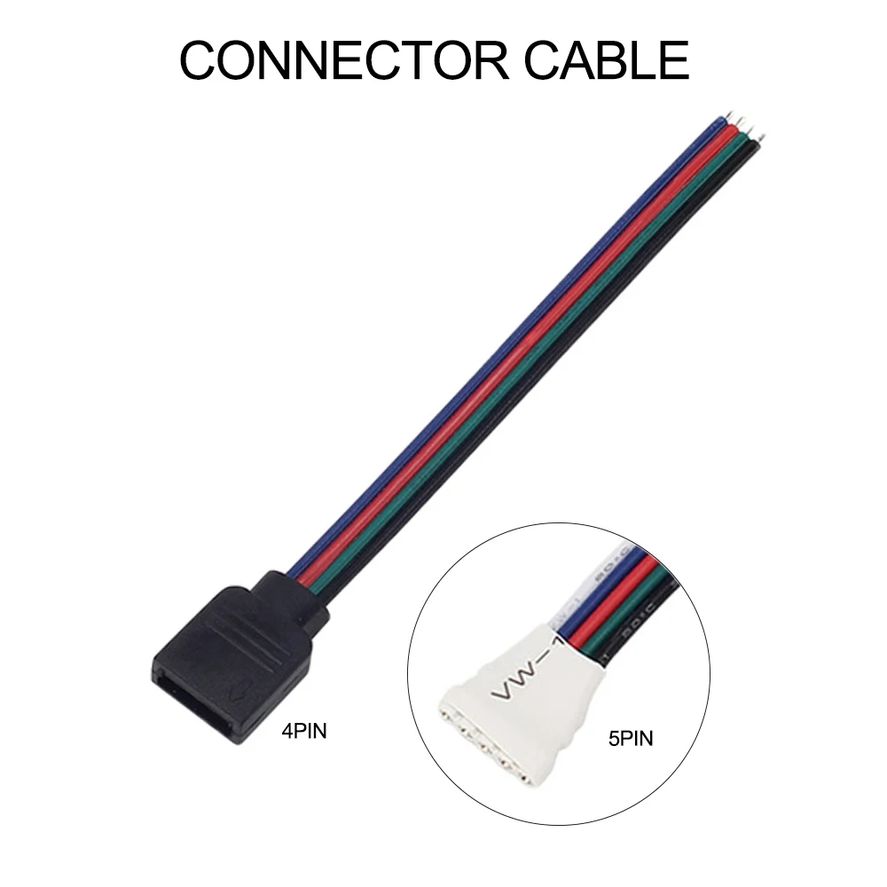 5 шт./лот, 10 см 4pin 5pin для RGB RGBW RGBWW Цветной ленточный LED коннектор без пайки 2 концевых разъема для полосы сращивания