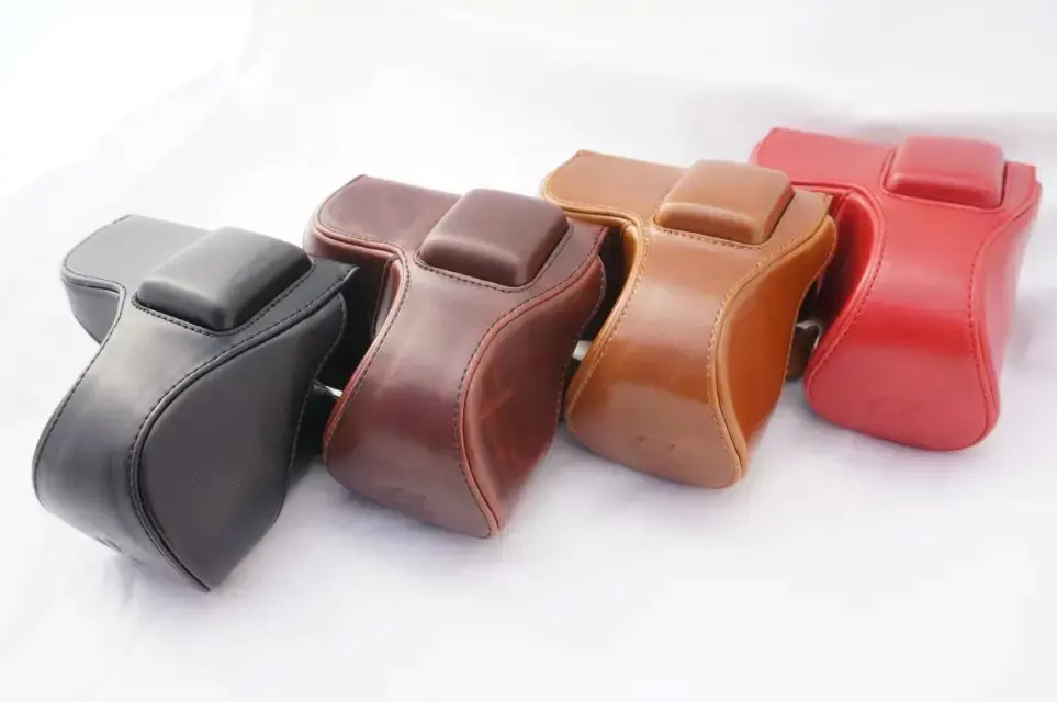 

New Retro Vintage Pu Leather camera Bag For Sony NEX 5N Nex 5T Nex 5R camera Case With Strap Black Coffee Brown Red