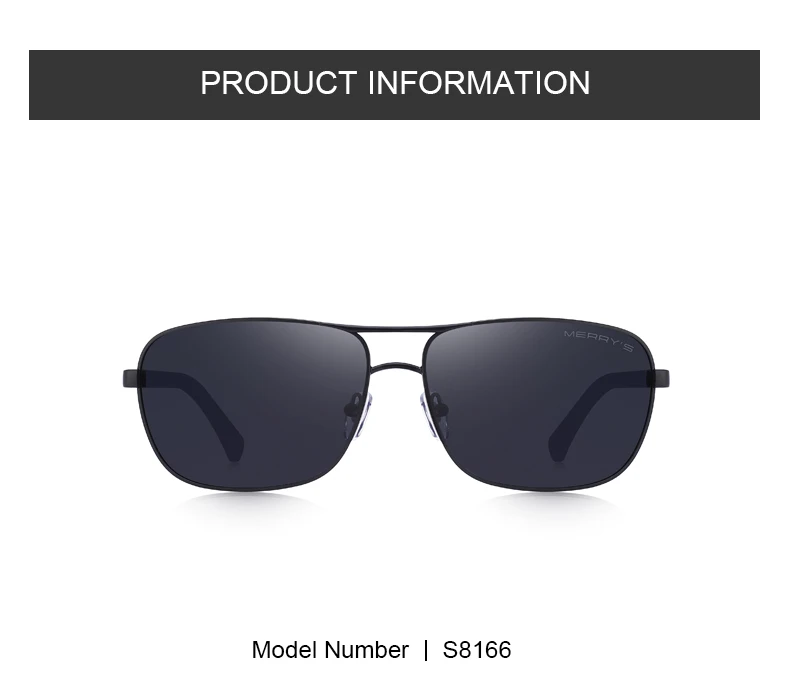 MERRYS DESIGN Men Classic Rectangle Sunglasses HD Polarized Sun glasses For Driving TR90 Legs UV400 Protection S8166