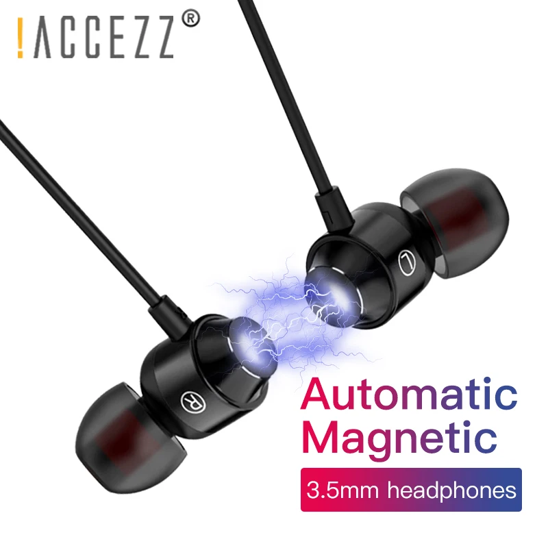 ! Наушники ACCEZZ In Ear магнитная гарнитура с микрофоном для Xiaomi Huawei Samsung компьютера