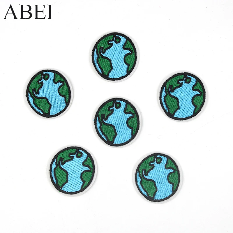 10pcs/lot Diy Embroidered Earth Patches Iron On Star Appliques Sewing Clothes Bags Jeans Coats Motif Badge Apparel Stickers | Дом и сад