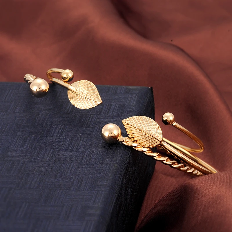 Zhini 3 шт./компл. Новая мода макси Jewelry Винтаж регулируемые браслеты лист формы