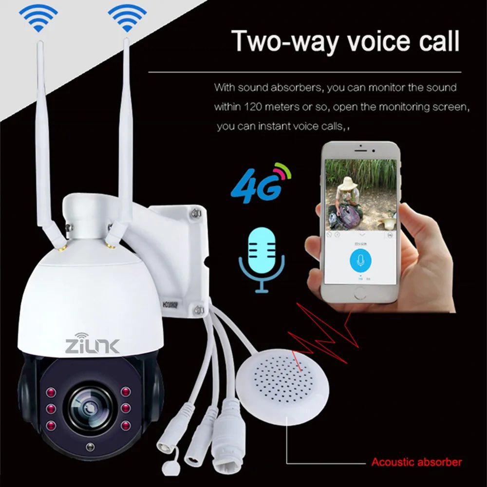 Уличная ip-камера 1080P 960P HD 3g 4G wifi PTZ 5X Zoom Onvif IR 50M беспроводная камера видеонаблюдения SIM SD карта аудио