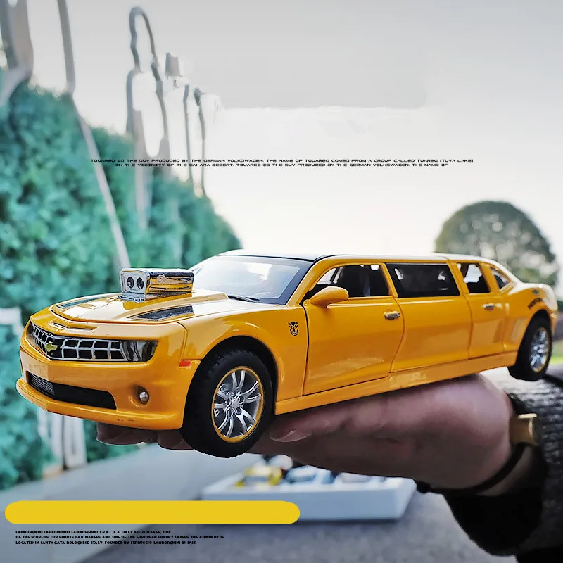 Модель автомобиля удлиненная желтая Comalo модель высокого качества 1:32 из сплава