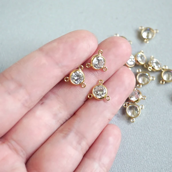 PINJEAS 14k золотой трициклический циркониевый кулон супер флеш связь для diy ожерелий