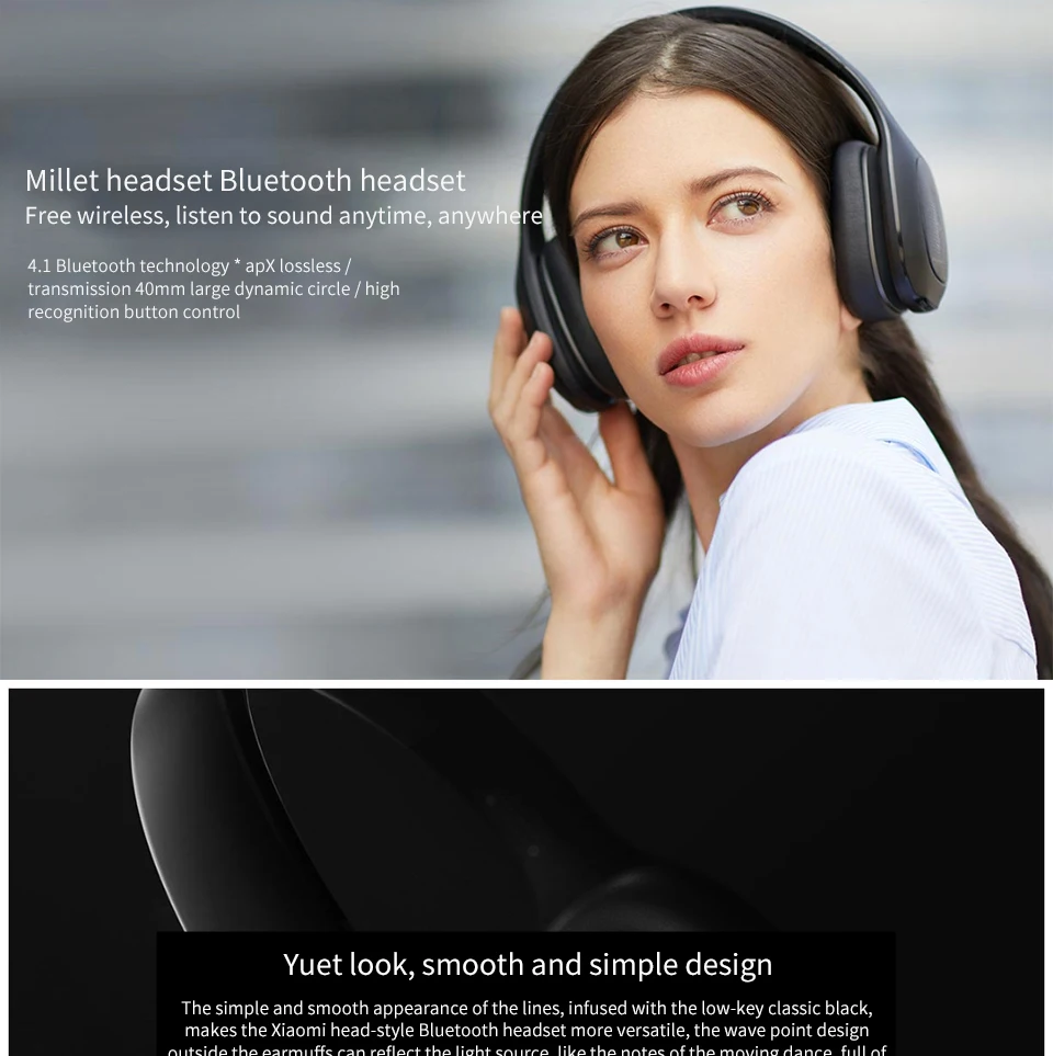 Оригинальные беспроводные наушники Xiao mi, bluetooth-гарнитура mi APT-X, музыкальный плеер, регулятор громкости, шумоподавление, наушники Aptx