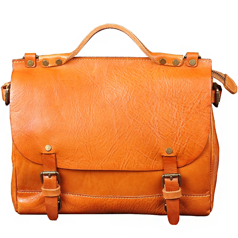 Колледж Стиль растительного дубления кожаный дизайн ручной работы Ретро Девушка