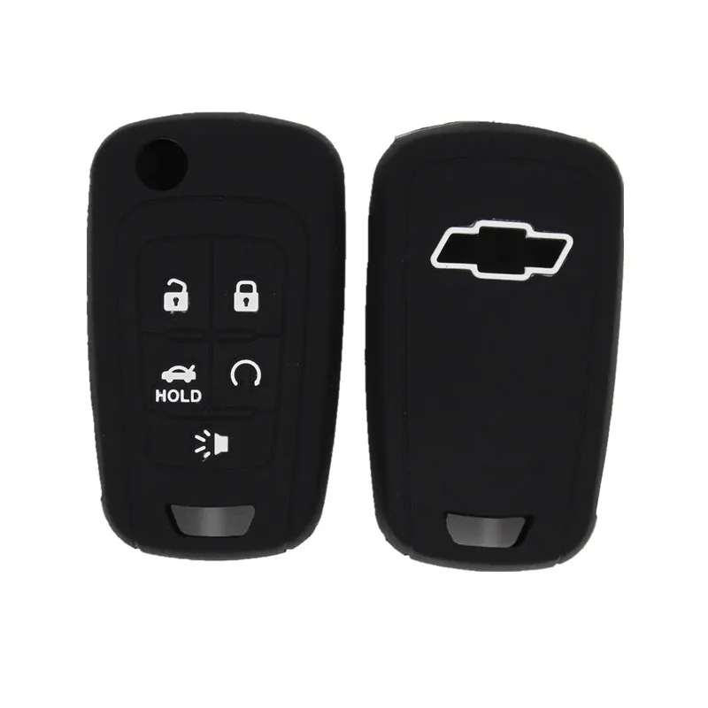 

6colors Silicone rubber car key cover case for Chevrolet Camaro Cruze Equinox Malibu Sonic Volt Spark 5 button key