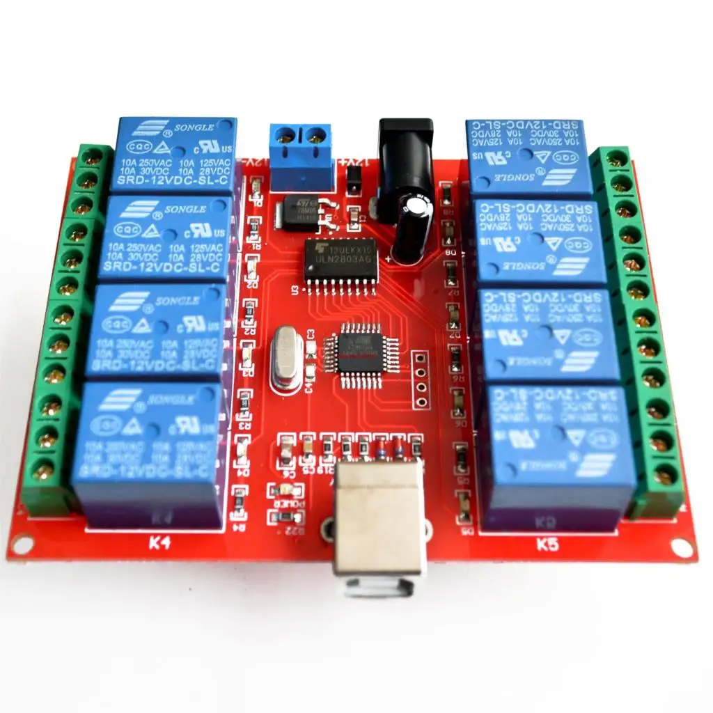 【SIMPLE ROBOT】 8 канальный релейный модуль 12V/USB компьютера Управление