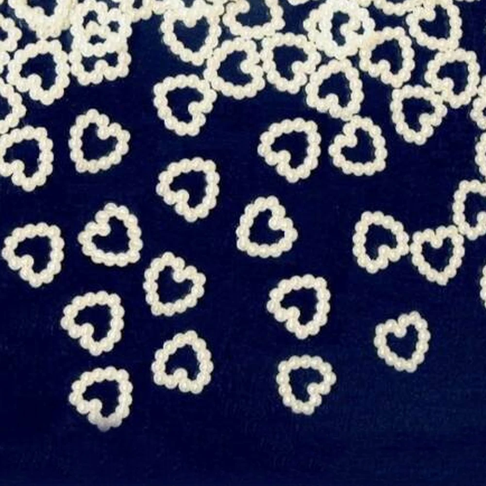 100 Pcs Crafts Wedding Garment Rounded Scatter Heart Shape ABS Imitation Pearl Clothing Decoration DIY Loose | Дом и сад