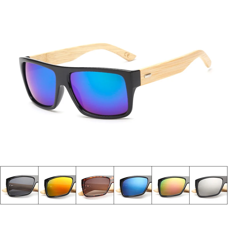 Солнцезащитные очки унисекс деревянные винтажные зеркальные солнцезащитные в