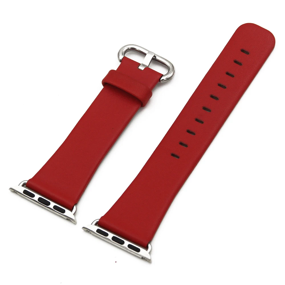 Genuine Leather Watchband for iWatch Apple Watch / Sport / Edittion 38mm 42mm Strap Band Loop Belt Wrist Bracelet Black Brown