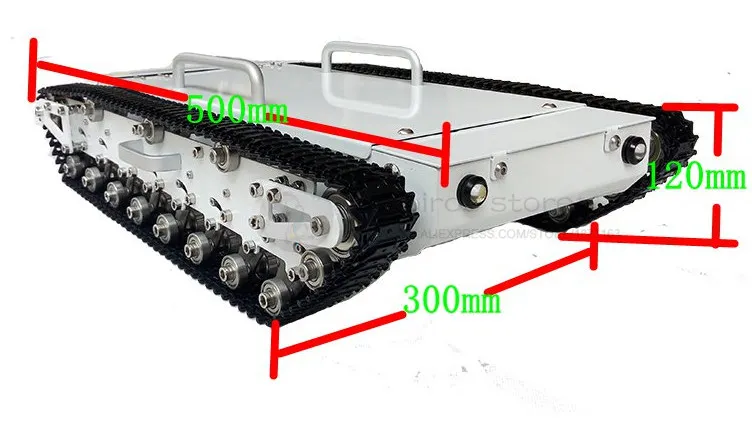 

T500 2WD stainless steel Tank crawler robot chassis mobile smart car with LED Zinc alloy track